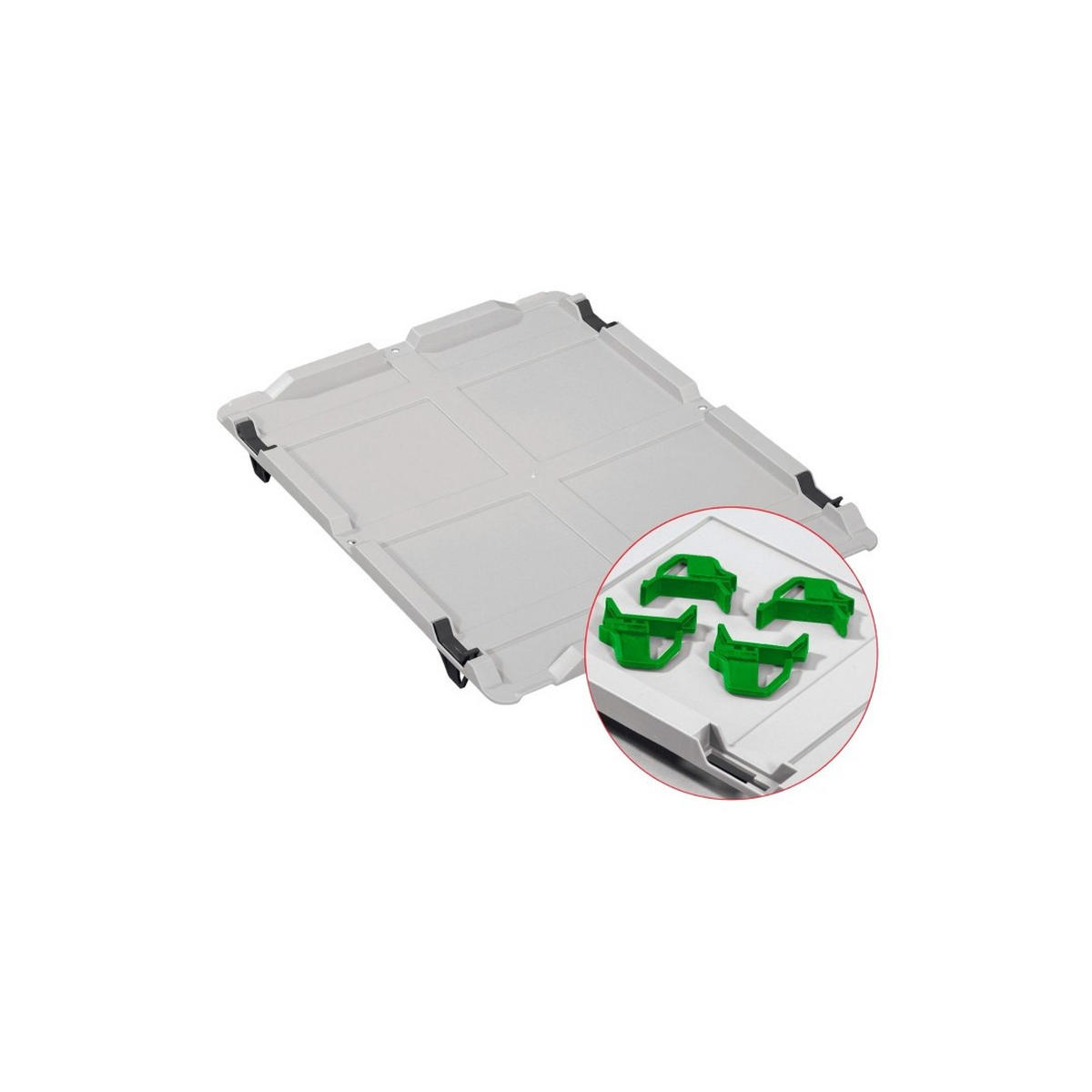 EUROBOX 3x Nextgen Economy Mit Auflagedeckel Grau/Grün Griffe Geschlossen 65 Liter - Grün, Kunststoff (40/32/60cm) - PROREGAL