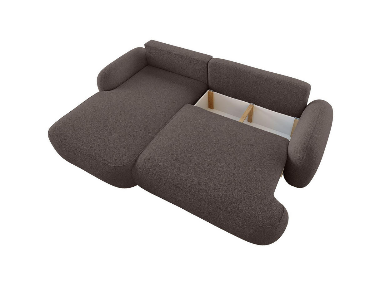 ECKSOFA MOLLY L Links QUELLE 29 mit Schlaffunktion - Braun, Textil (275/175cm) - Bedante