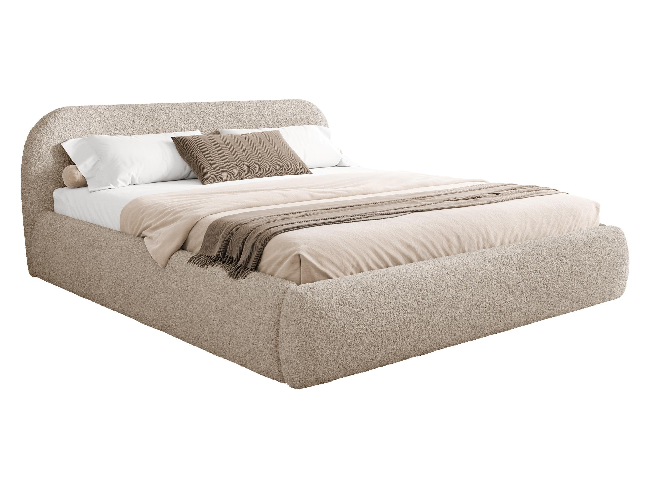 POLSTERBETT Talori - Eichefarben/Beige, Holz/Holzwerkstoff (180/200cm) - MIRJAN24