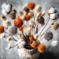 GLASBILD 30x30 cm Trockenblumen - Beige, Glas (30/30cm) - artissimo