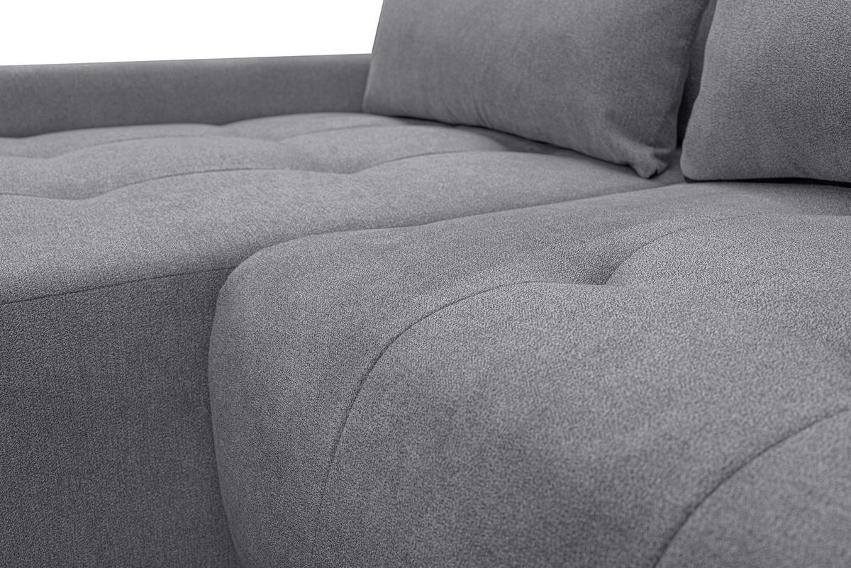ECKSOFA Bloom mit Bettkasten und Schlaffunktion L-Form - Grau, Textil (267/185cm)