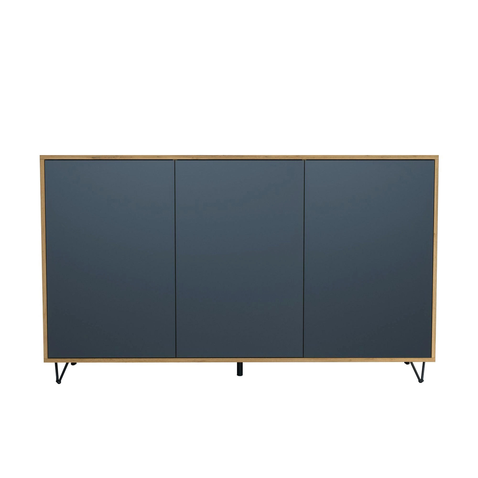 SIDEBOARD Elisa, Kommode mit Push-to-Open, Made in Germany, Moderner Schrank, Eiche Evoke/Anthrazit matt (152,5 x 90,5 x 37 cm) - Anthrazit, Holzwerkstoff (152.5/90.5/37cm) - InnoFurn