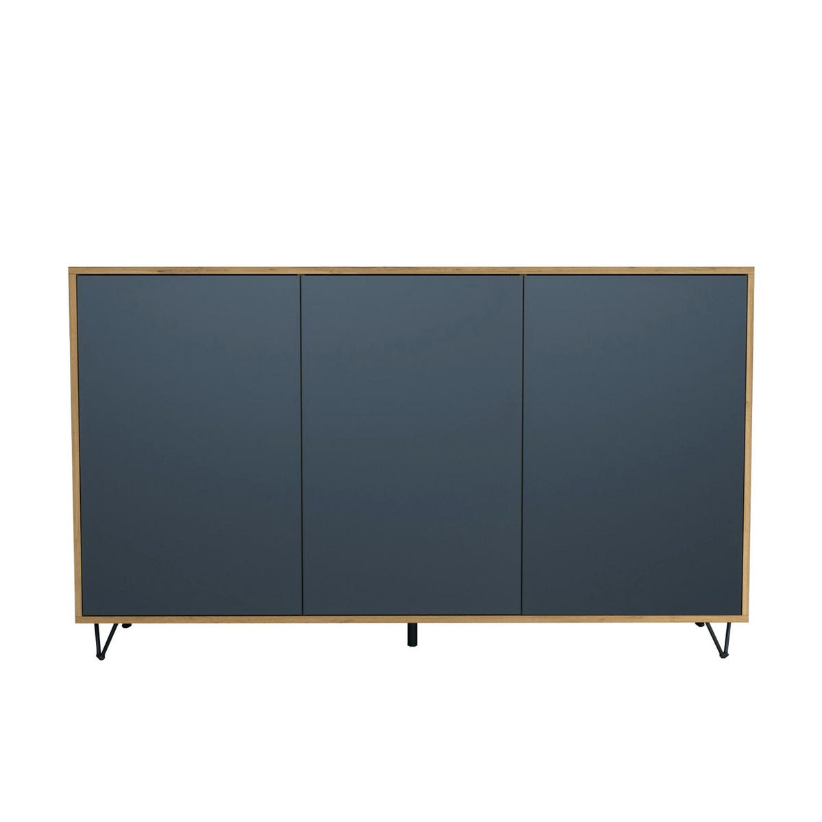 SIDEBOARD Elisa, Kommode mit Push-to-Open, Made in Germany, Moderner Schrank, Eiche Evoke/Anthrazit matt (152,5 x 90,5 x 37 cm) - Anthrazit, Holzwerkstoff (152.5/90.5/37cm) - InnoFurn