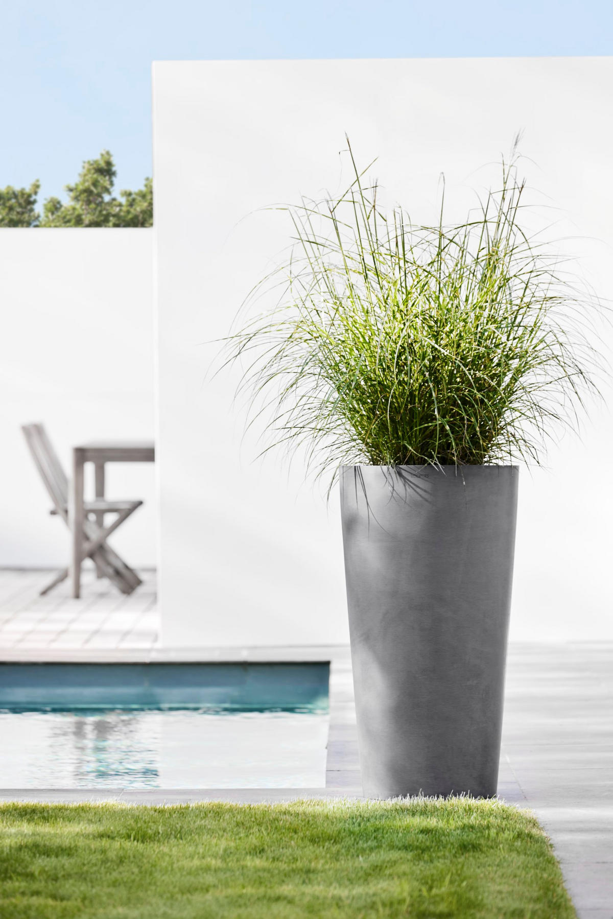 BLUMENTOPF Amsterdam Extra High 49,8/91 cm Grau - Grau, Kunststoff (49.8/91cm) - Ecopots