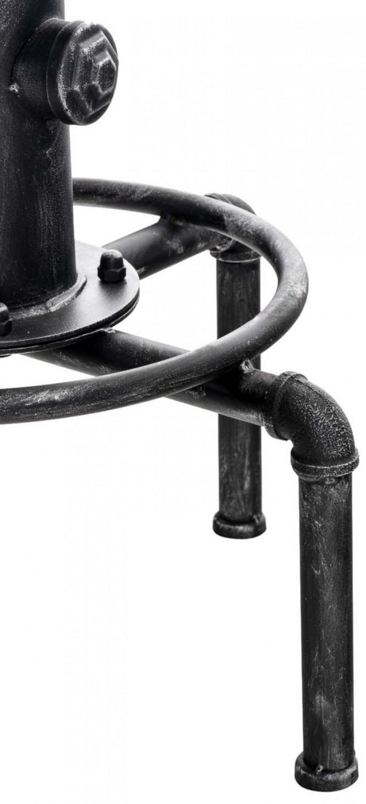 BARHOCKER 2er Set Metall Antik Silber - Silberfarben, Metall (33/59/33cm) - CLP