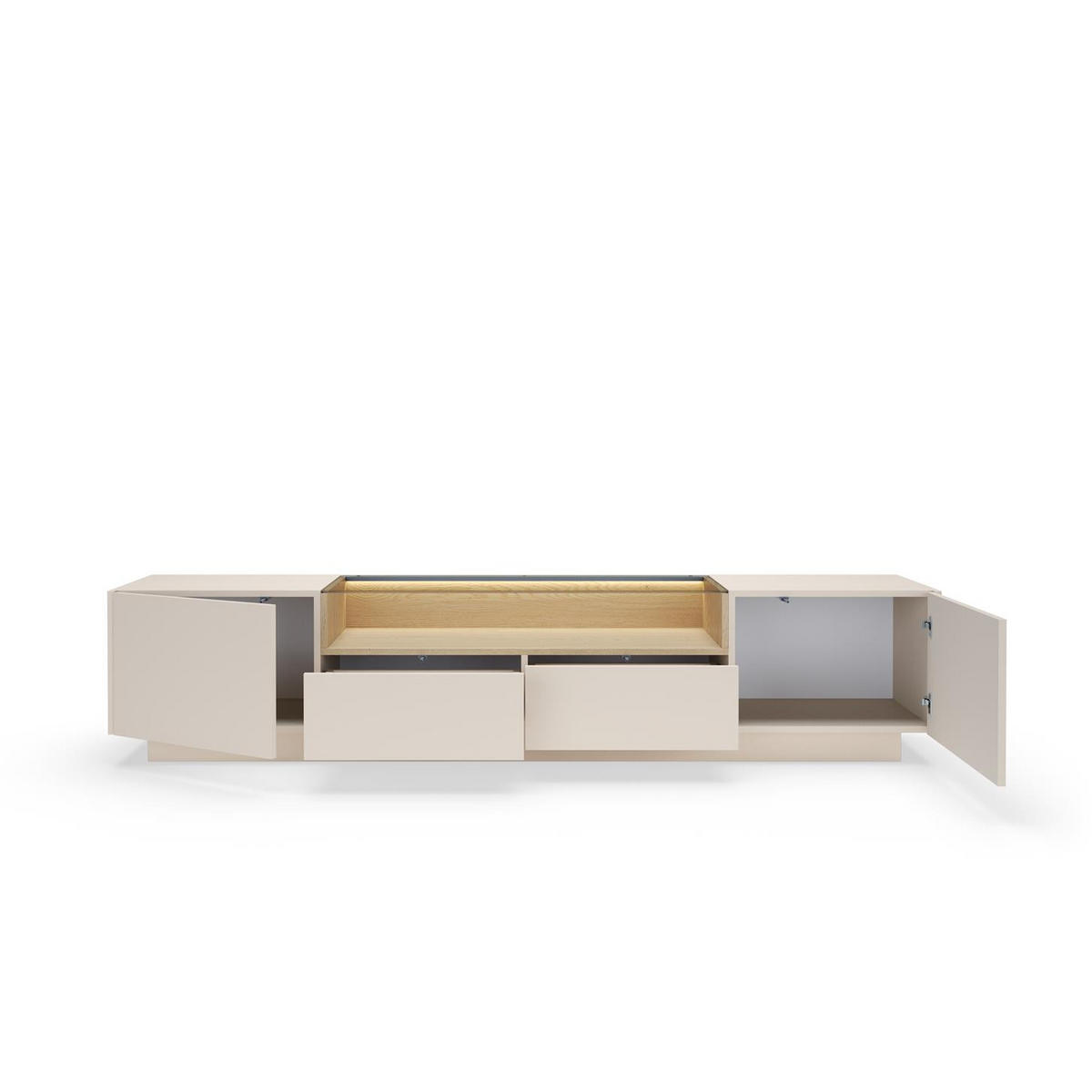RTV-SCHRANK Kiro Beige 203, Lowboard mit LED - Beige, Holzwerkstoff (203/43/40cm) - Bettso
