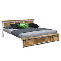 MASSIVHOLZBETT - Mango - Weiß/Braun, Holz - home24