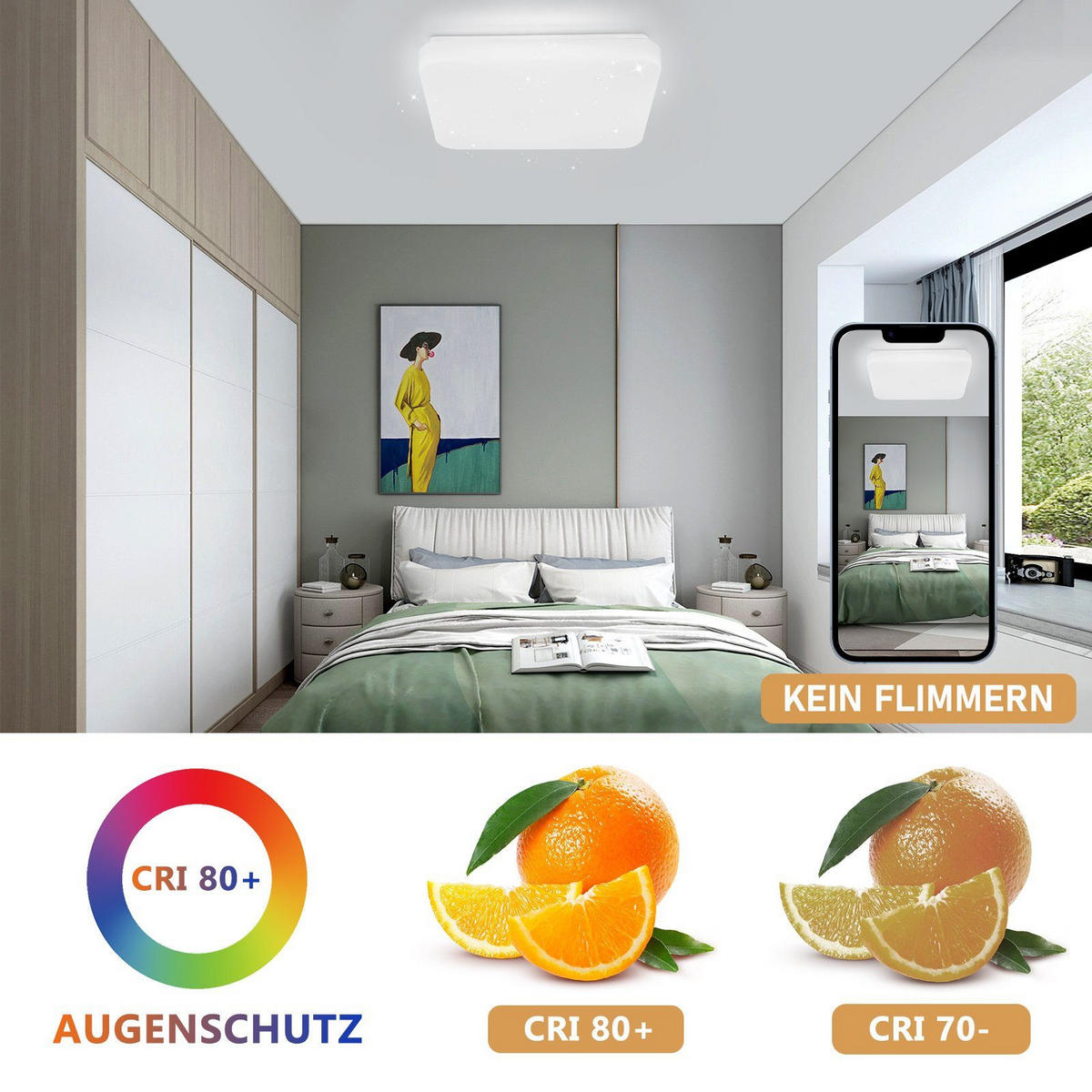 LED-DECKENLEUCHTE Artur 28/28/4 cm - Weiß, Kunststoff (28/28/4cm) - Nettlife