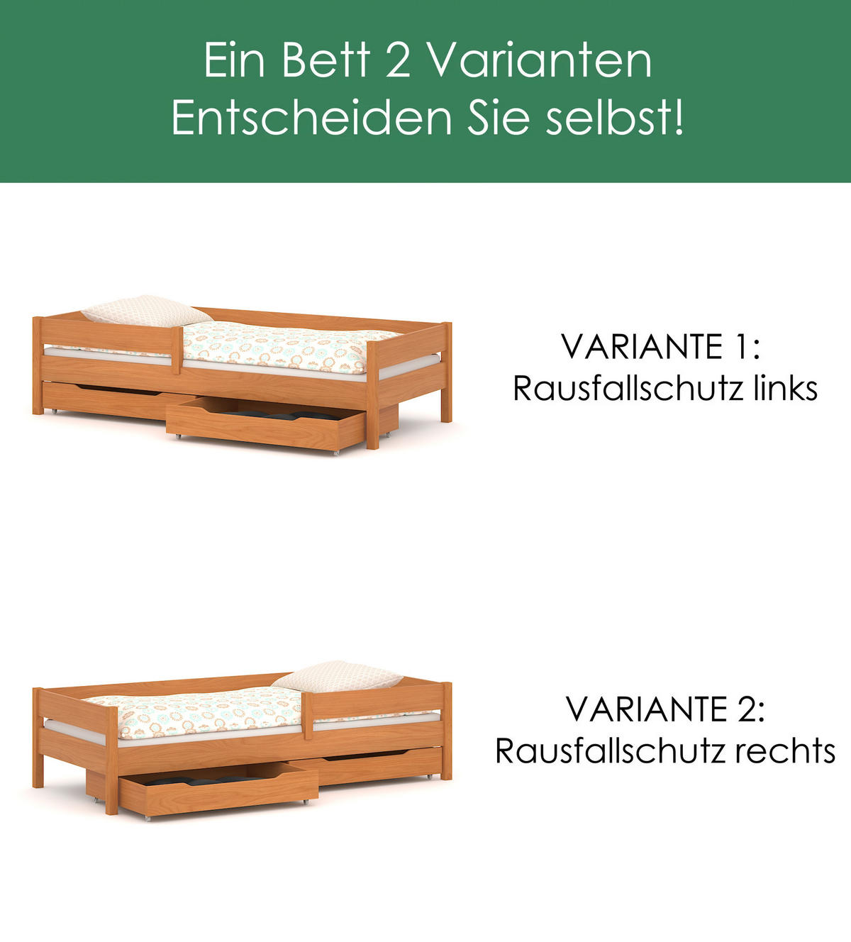 KINDERBETT Mix 160x80 teak - Braun, Holzwerkstoff (80/160cm)