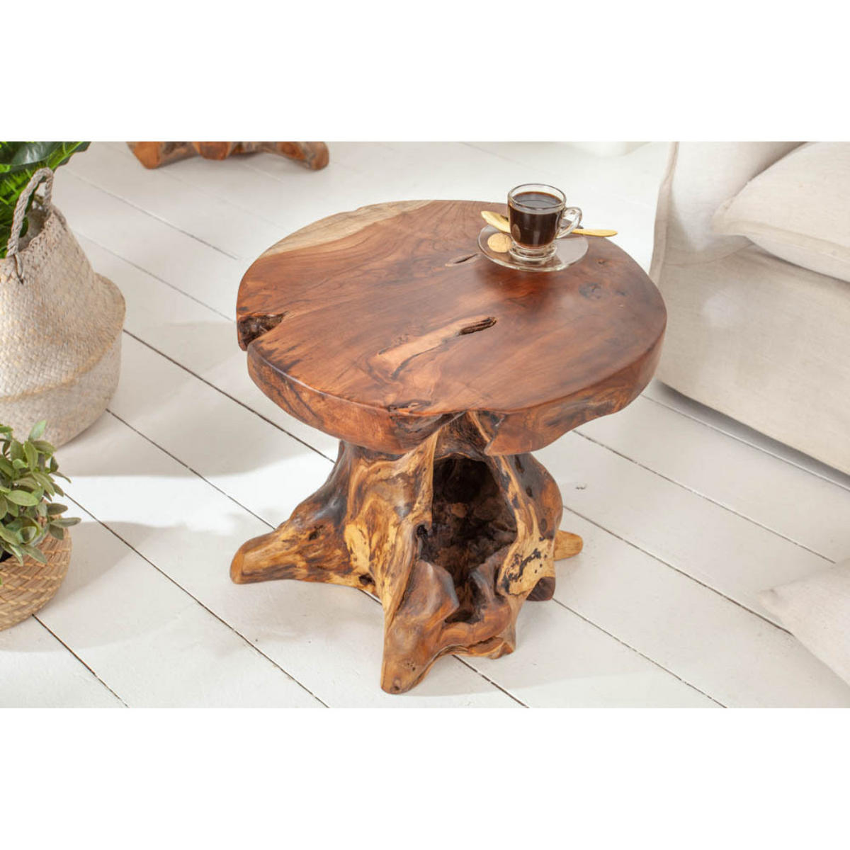 BEISTELLTISCH ROOT Teakholz 40 cm - Braun, Holz (40/40/40cm) - riess-ambiente