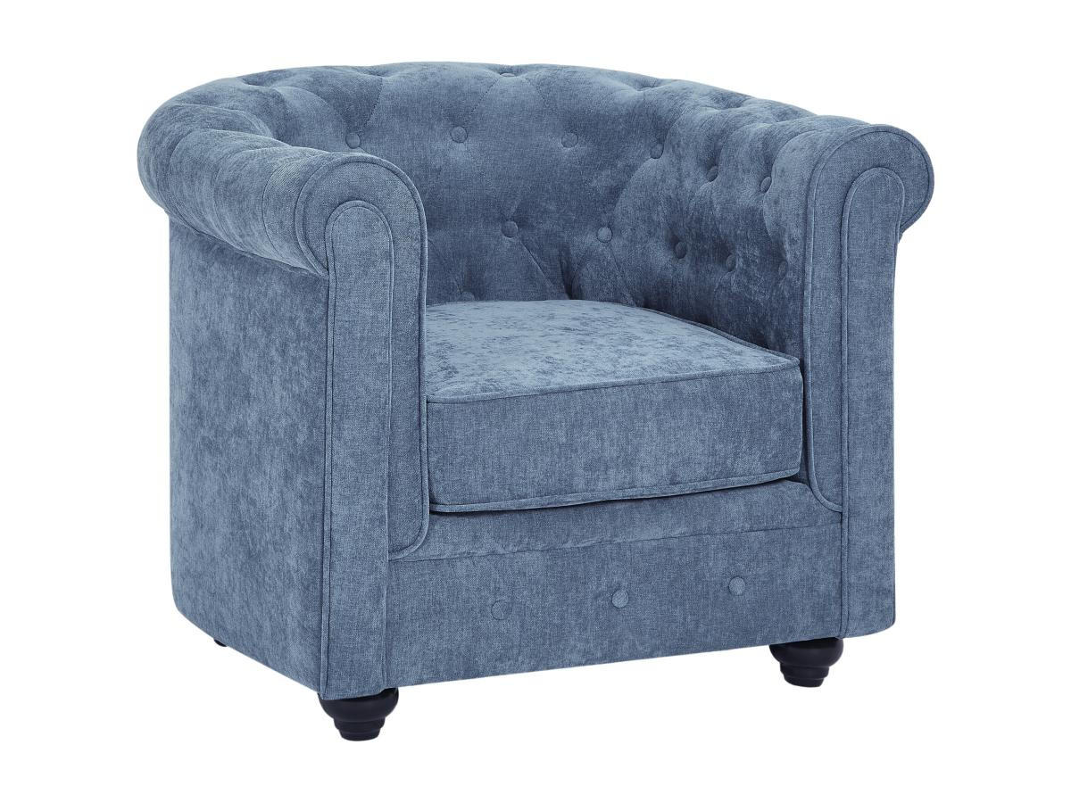 SESSEL - Stoff - Blau - CHESTERFIELD - Blau, Textil (78/72/82cm) - Vente-Unique