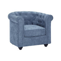 SESSEL - Stoff - Blau - CHESTERFIELD - Blau, Textil (78/72/82cm) - Vente-Unique
