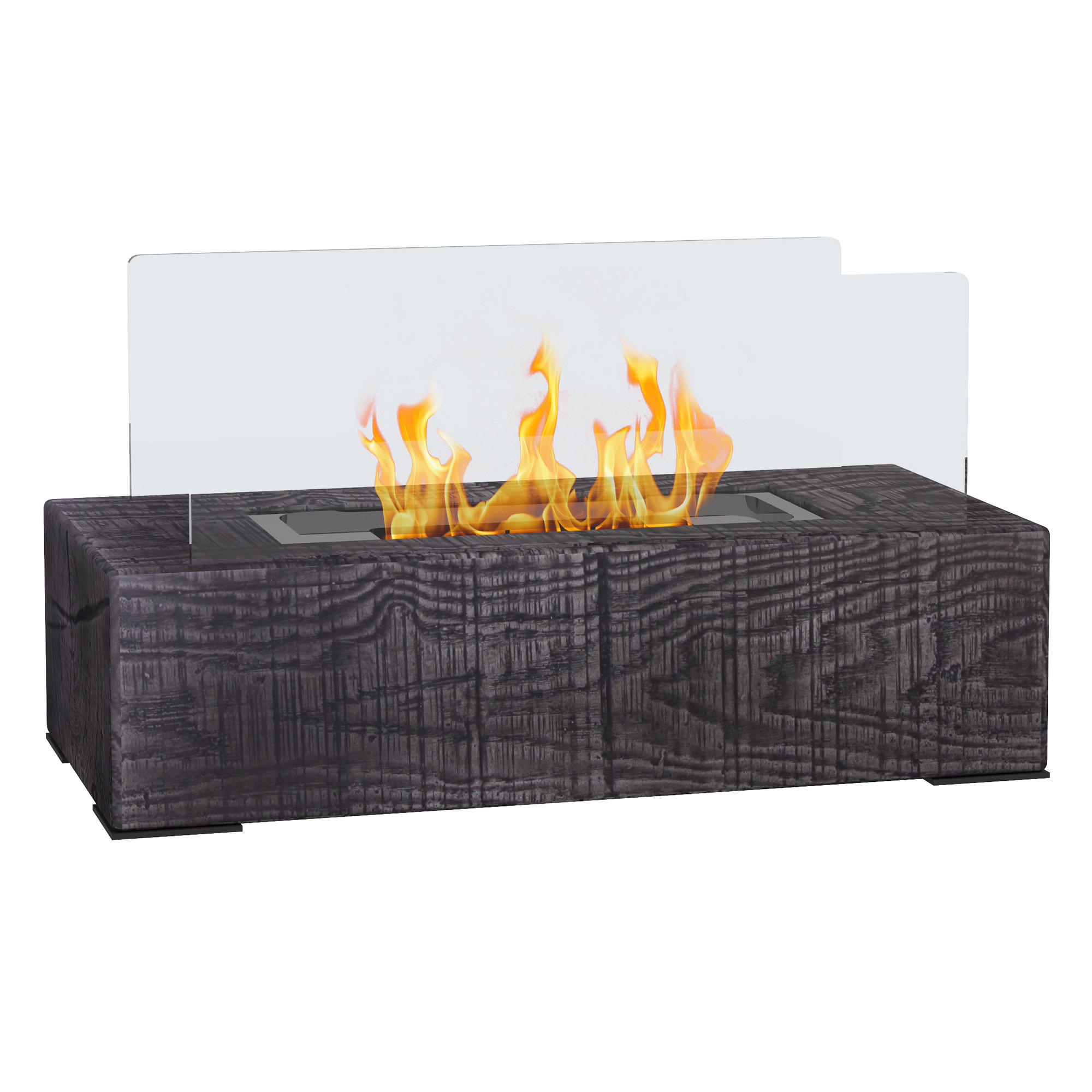 ETHANOL Kamin, 1000BTU Tischfeuer, mit Feuerdeckel, Edelstahl, Grau - Grau, Metall (16/18/33cm) - HOMCOM
