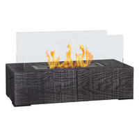ETHANOL Kamin, 1000BTU Tischfeuer, mit Feuerdeckel, Edelstahl, Grau - Grau, Metall (16/18/33cm) - HOMCOM