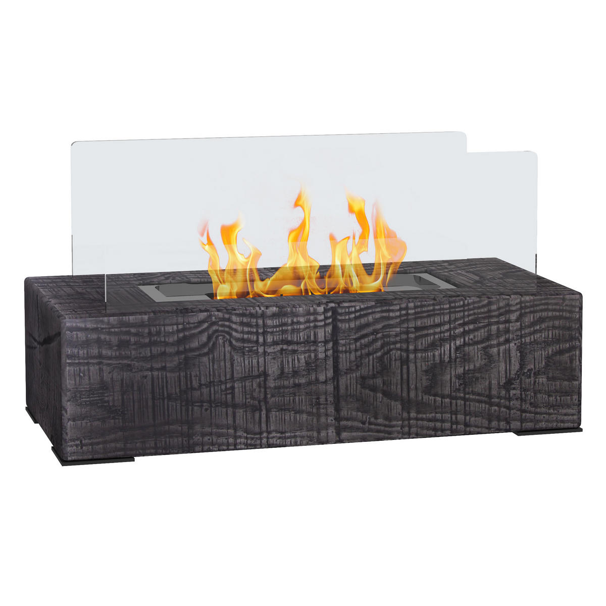 ETHANOL Kamin, 1000BTU Tischfeuer, mit Feuerdeckel, Edelstahl, Grau - Grau, Metall (16/18/33cm) - HOMCOM