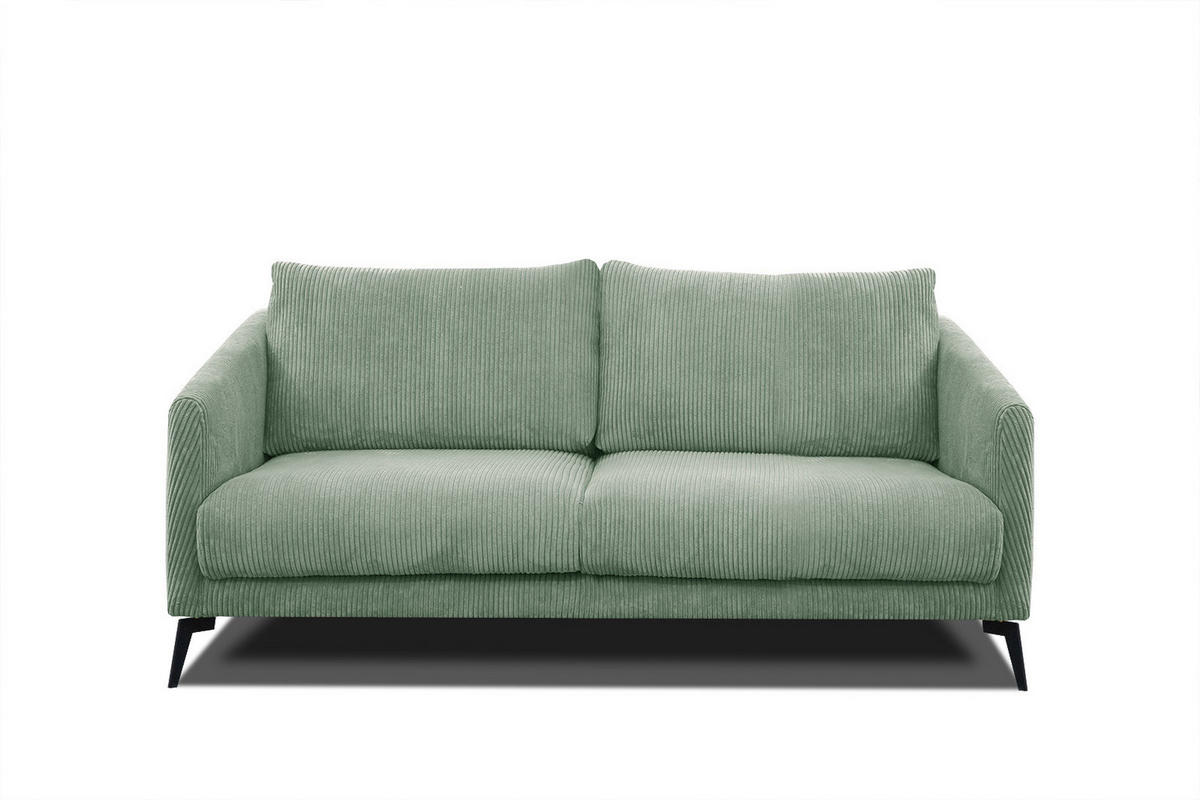 SOFA VILT 2,5-Sitzer, mintgrün - Schwarz/Mintgrün, Holzwerkstoff/Kunststoff (202/89/94cm) - Courtois Laville