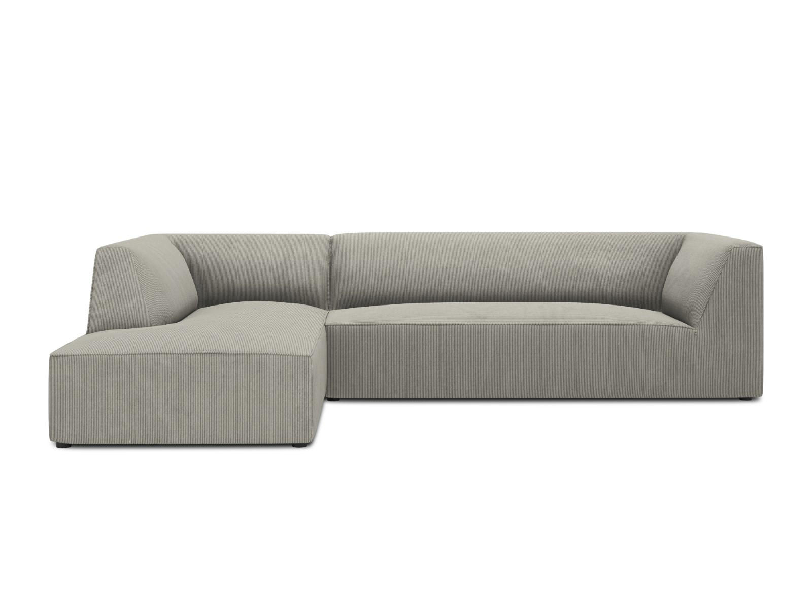 ECKSOFA links Ruby aus Cord hellgrau 4 Sitzplätze - Hellgrau, Textil (180/273cm) - Micadoni