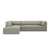 ECKSOFA links Ruby aus Cord hellgrau 4 Sitzplätze - Hellgrau, Textil (180/273cm) - Micadoni