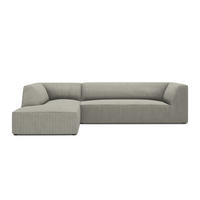 ECKSOFA links Ruby aus Cord hellgrau 4 Sitzplätze - Hellgrau, Textil (180/273cm) - Micadoni