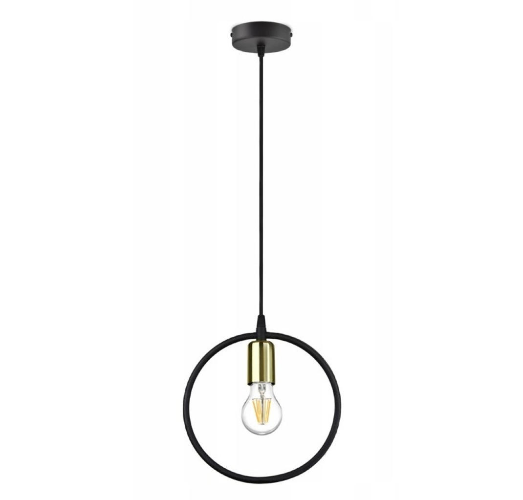 PENDELLEUCHTE RING - Goldfarben/Schwarz, Metall (24/24/80cm) - kiki design