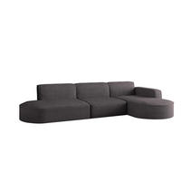 ECKSOFA Designer, Sofa L form MODENA 302 cm stoff Poso Dunkelgrau Rechts - Dunkelgrau, Holz (302/296cm) - Kaiser Möbel
