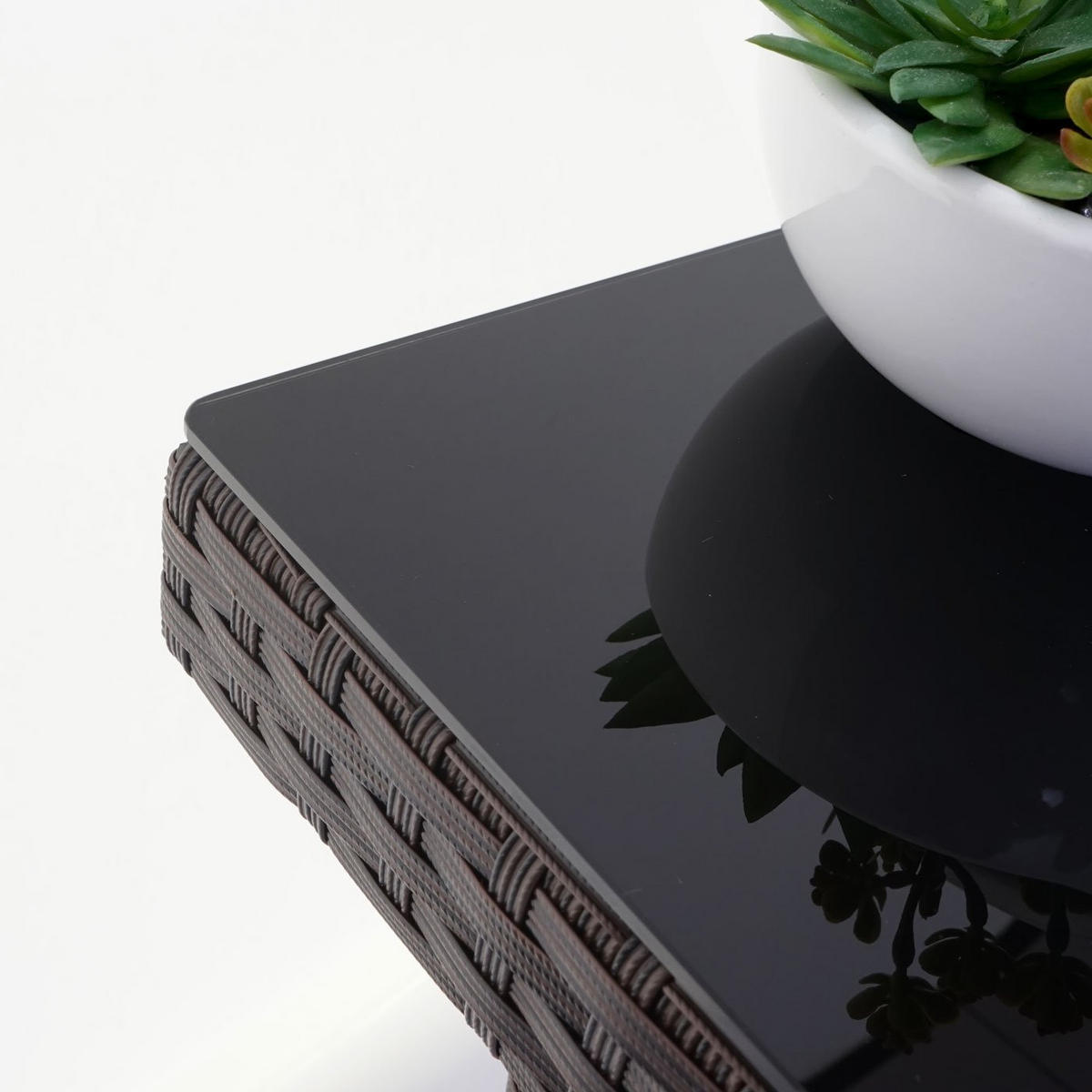 GARTENTISCH Mattis aus Poly-Rattan HxBxT 74,5x80x80cm Braun - Braun, Kunststoff (80/80/74.5cm) - PROREGAL