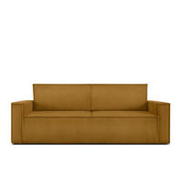 SCHLAFSOFA NAPI in Pet Friendly Cord-Stoff, gelb - Gelb/Schwarz, Textil (228/89/101cm) - KONSIMO®