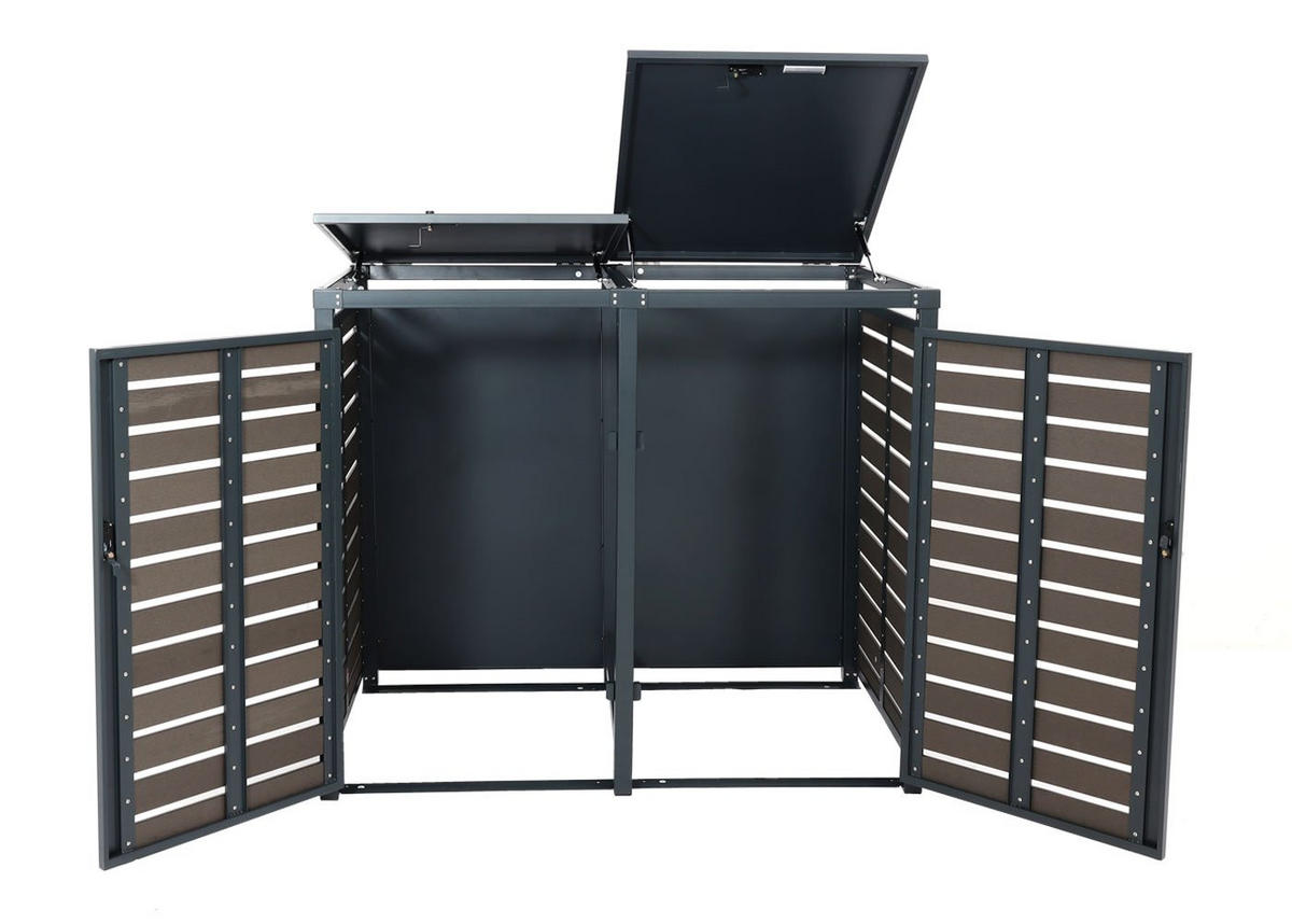 2ER-/4ER-MÜLLTONNENVERKLEIDUNG Anthrazit - Anthrazit, Metall (140/119/102cm) - MCW