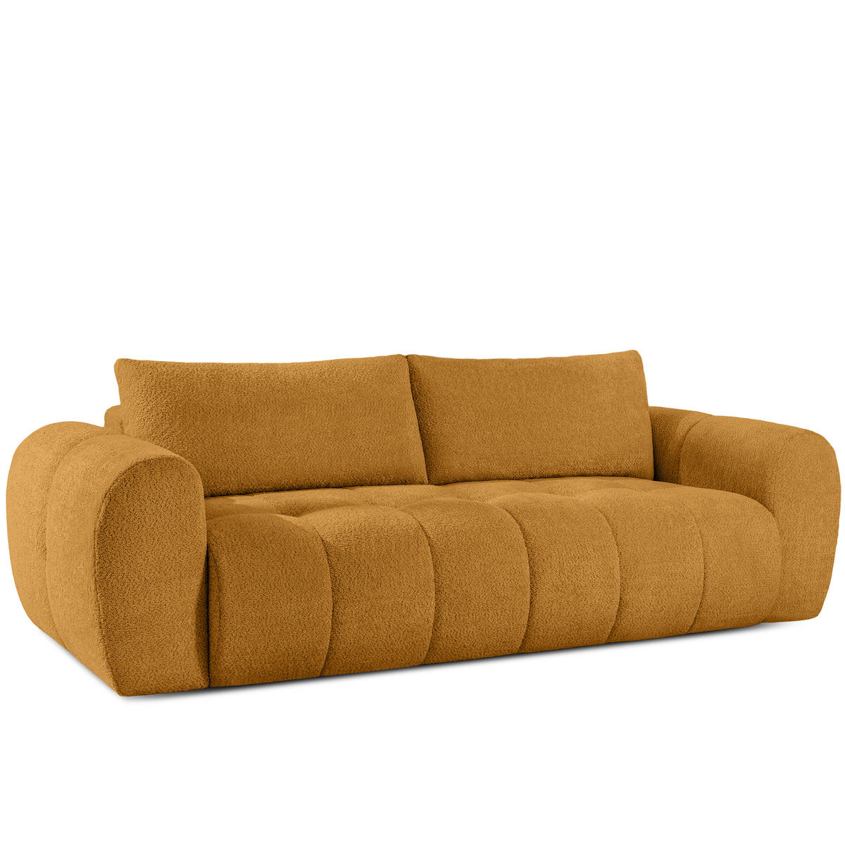EINZELSOFA LIRA, Honigfarben, Bouclé - Honig, Holz/Holzwerkstoff (256/84/112cm) - KONSIMO®