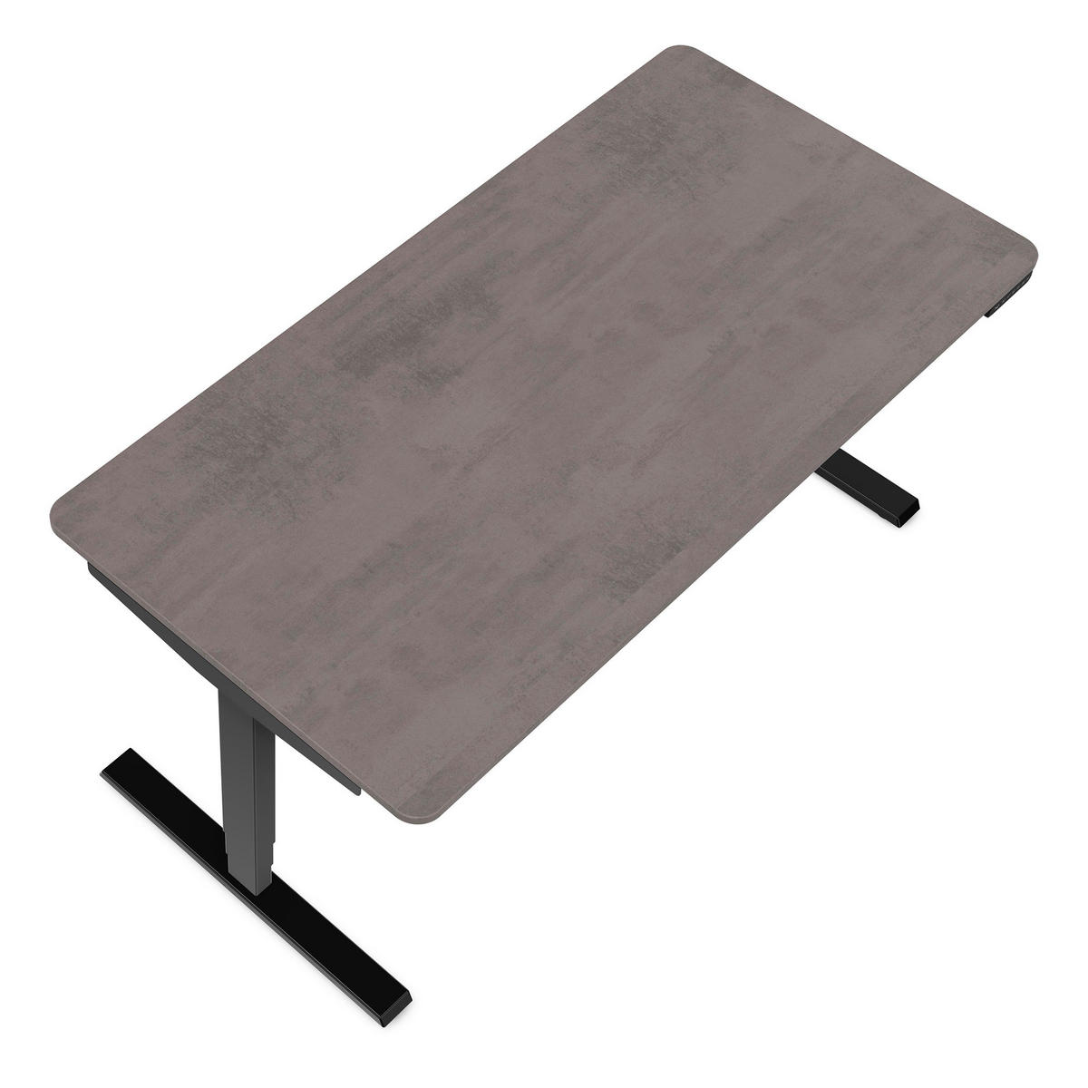 SCHREIBTISCH Elektrisch höhenverstellbarer Schreibtisch Y-Line Curved Sichtbeton Anthrazit Schwarz 160/80/62-127cm - Schieferfarben/Schwarz, Holzwerkstoff/Metall (80/160/127cm) - ASSMANN
