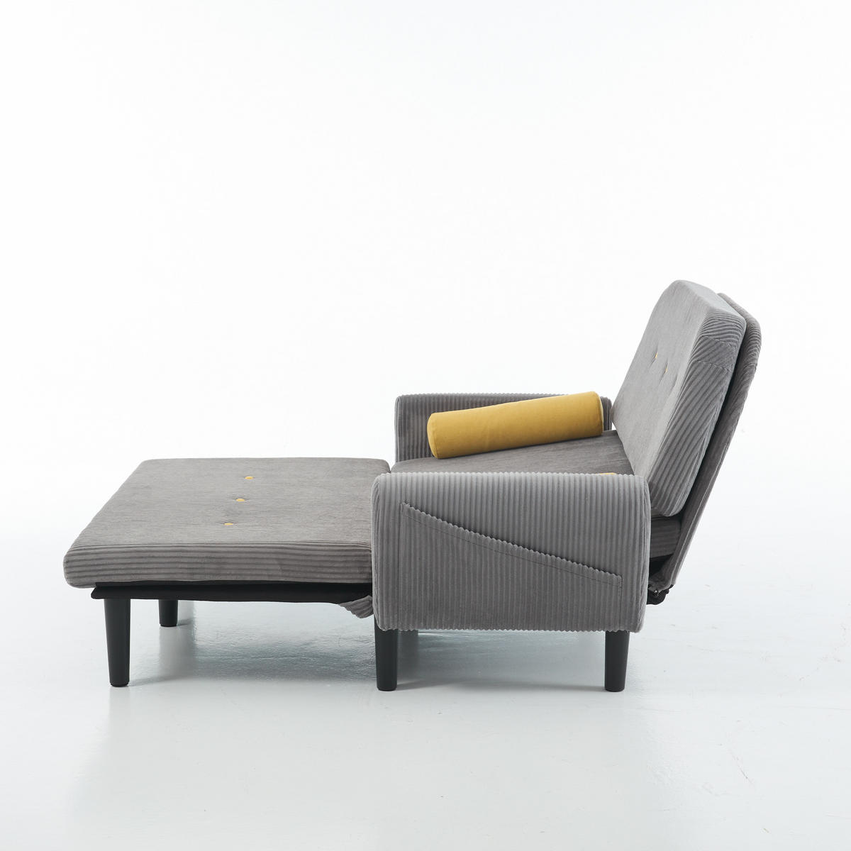 SCHLAFSOFA 133,5/77/85 cm Grau Cord mit Stauraum - Grau, Textil (77/85/133.5cm) - Oxeza