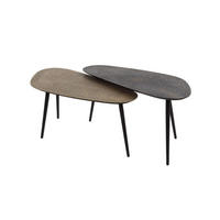 COUCHTISCH-SET LAUCA Multicolor Metall - Multicolor/Schwarz, Metall (84/39/42cm) - KAWOLA