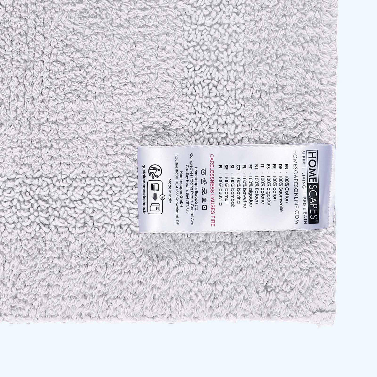 BADGARNITUR 2-tlg. Badematte & WC-Vorleger, 100% Baumwolle - Weiß, Textil (80/50cm) - Homescapes