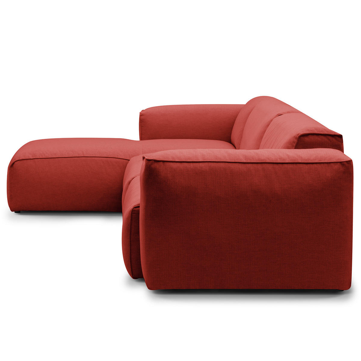 3-SITZER ECKSOFA mit Longchair - Rot/Schwarz, Kunststoff/Textil (317/173cm) - home24