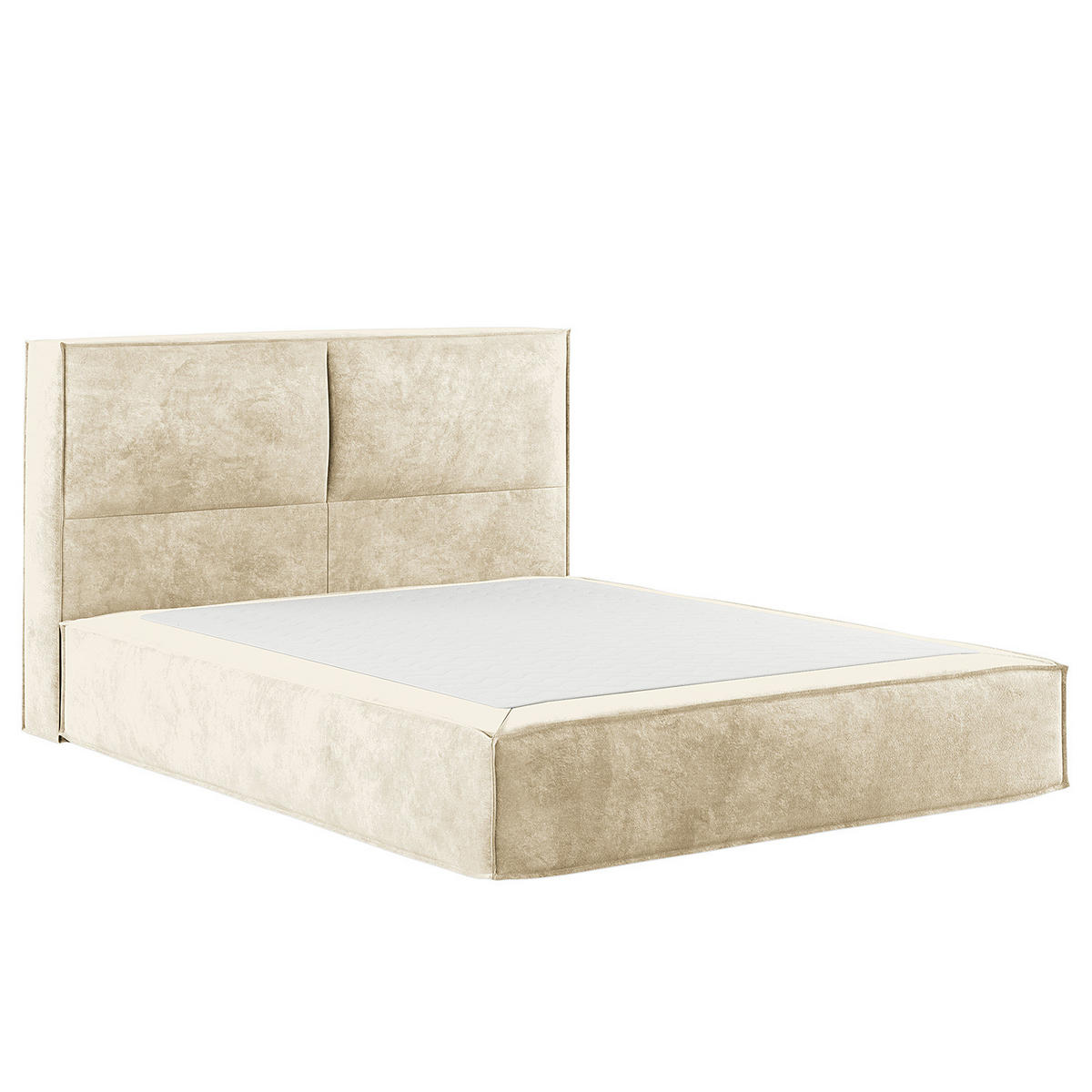 BOXSPRINGBETT mit Kopfteil - Premium - Beige, Textil (160/200cm) - home24