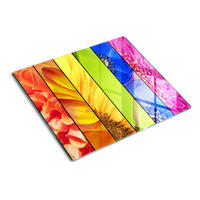 GLASPLATTE 60x52 cm Bunte Blumen - Multicolor, Glas (60/0.4/52cm) - TULUP