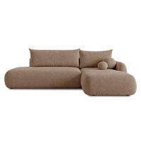ECKSOFA Neto, Seite: Rechts - Schwarz/Rosa, Holz/Kunststoff (187/300cm) - Sofnet