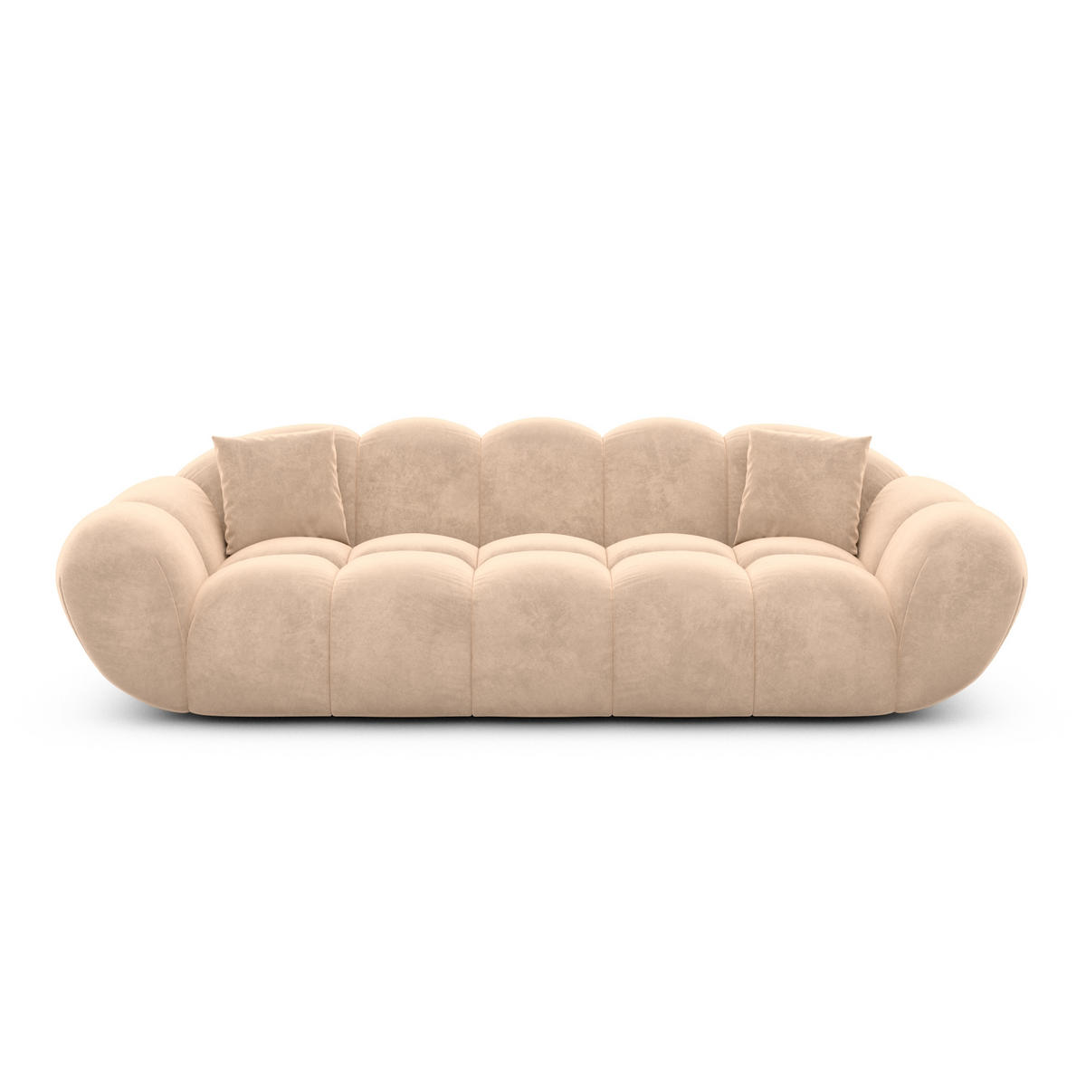 3-SITZER-SOFA Liva Beige Samtstoff - Beige, Textil (233/70/93cm) - VAROYAL