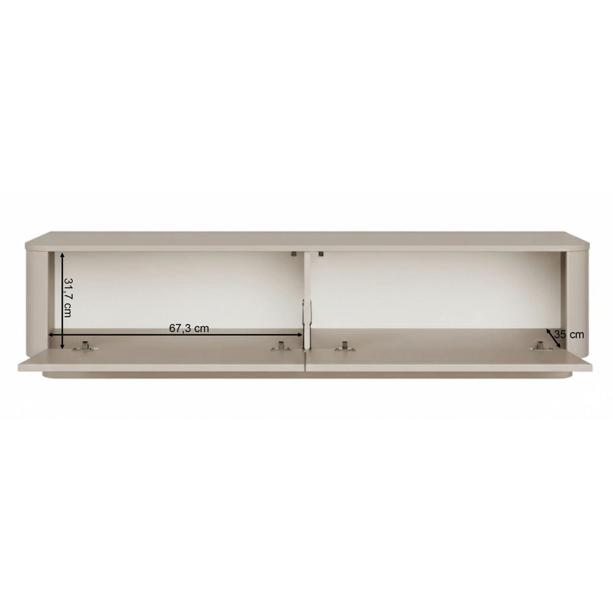 TV-BOARD Luvio Kaschmirgrau hängend oder stehend 140/41/39 cm - Taupe, Holzwerkstoff (140/40.9/39cm) - Selsey