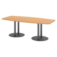 KONFERENZTISCH klein KT22 103/220/74 cm in Buchefarben/Säule in Graphitfarben - Buchefarben/Graphitfarben, Holzwerkstoff (103/220/74cm) - bümö
