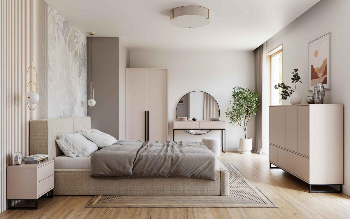 DREHTÜRENSCHRANK AZIR 105/217/65 cm 2-türig Beige - Beige, Holzwerkstoff (105/217/65cm) - MASSENO