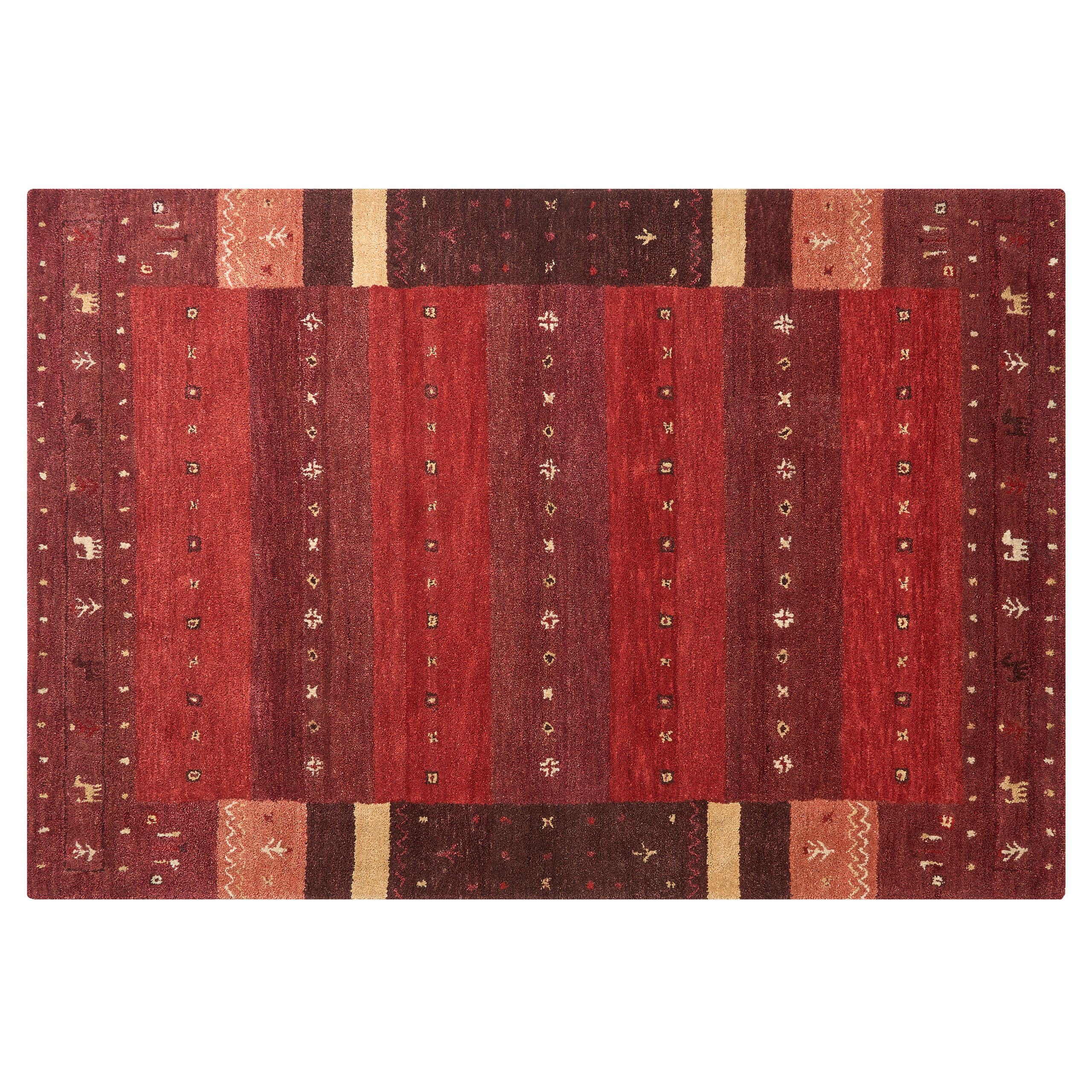 KURZFLOR-GABBEH Sinanli 200/140 cm - Rot, Textil (140/200cm) - Beliani