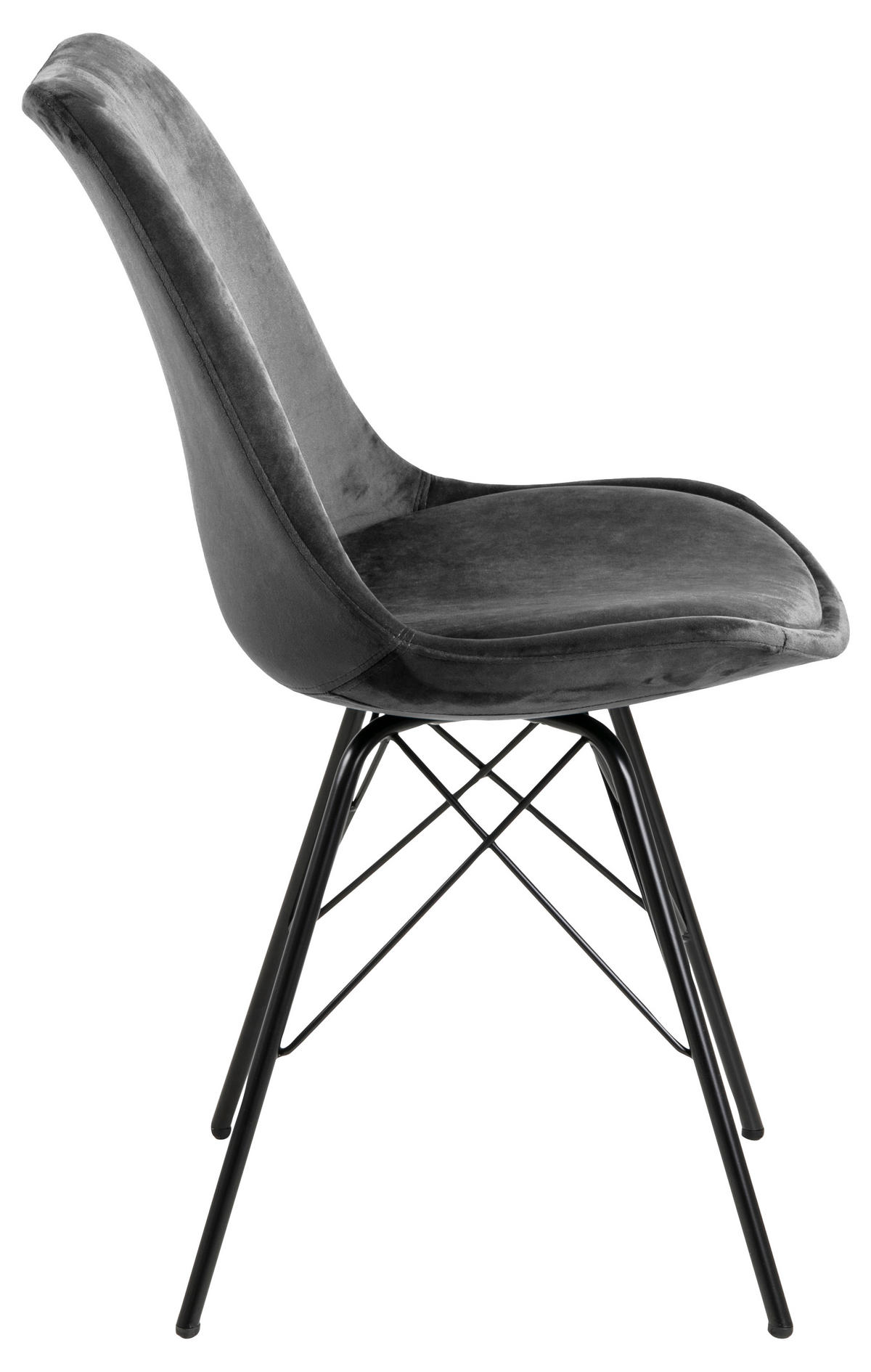 STUHL 2er-Set dunkelgrau, schwarz - Grau, Holzwerkstoff (48/86/54cm) - ebuy24