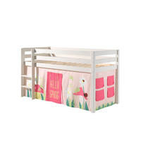 KINDERBETT Karolina 210x114x106 Massivholz Weiß Textilset Spring 1 - Hellrosa/Weiß, Holz (90/200cm) - 58aufmkessel
