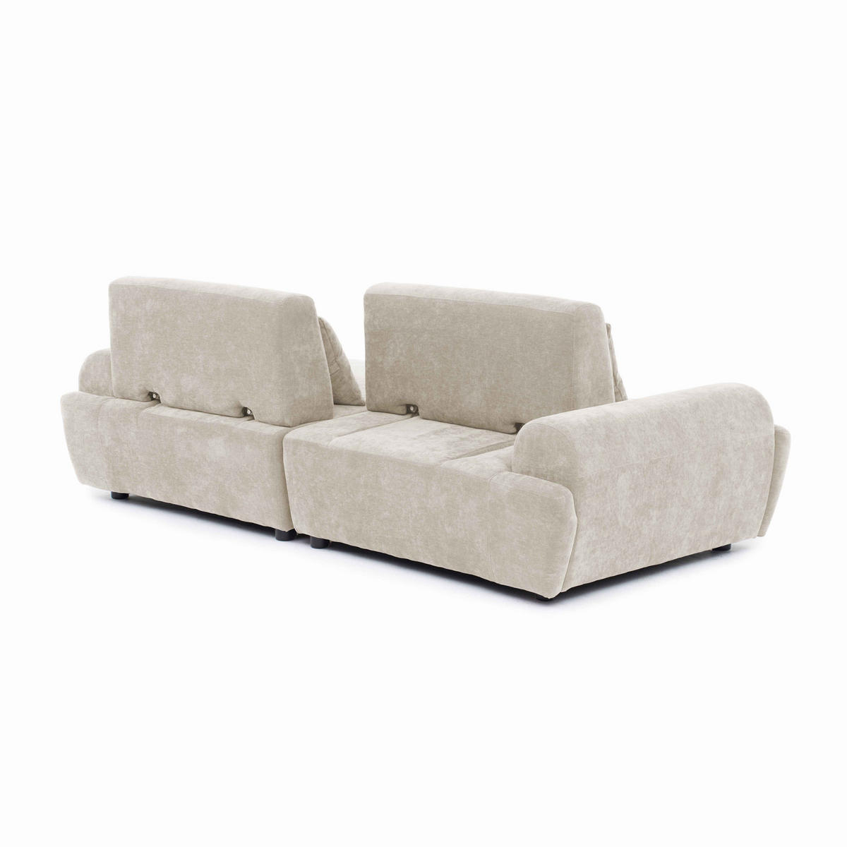 SOFA 2-Sitzer, Ekru - Weiß, Textil (218/82/109cm) - Oviala