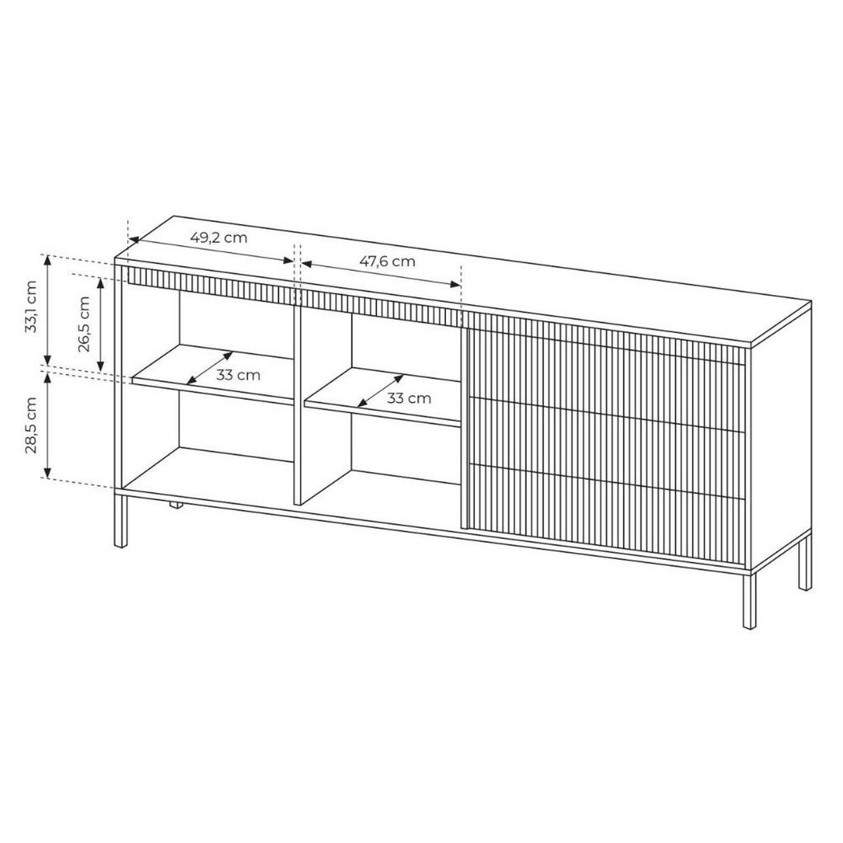 SIDEBOARD Falsetto Beige 187 cm - Beige, Holzwerkstoff/Metall (187/81.5/39.5cm) - Selsey