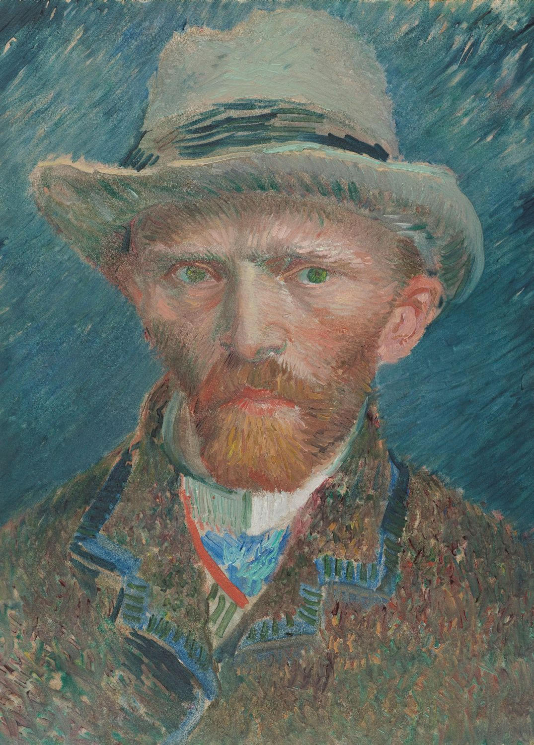 FOTOTAPETE Selbstporträt von Vincent van Gogh 200 x 279 cm - Blau, Papier (200/279cm) - Sanders & Sanders