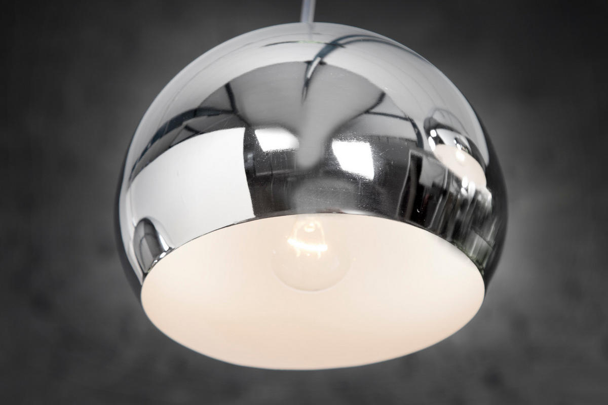 HÄNGELEUCHTE CHROMAGON Metall Silber 20 cm - Silberfarben, Metall (20/20/14cm) - riess-ambiente