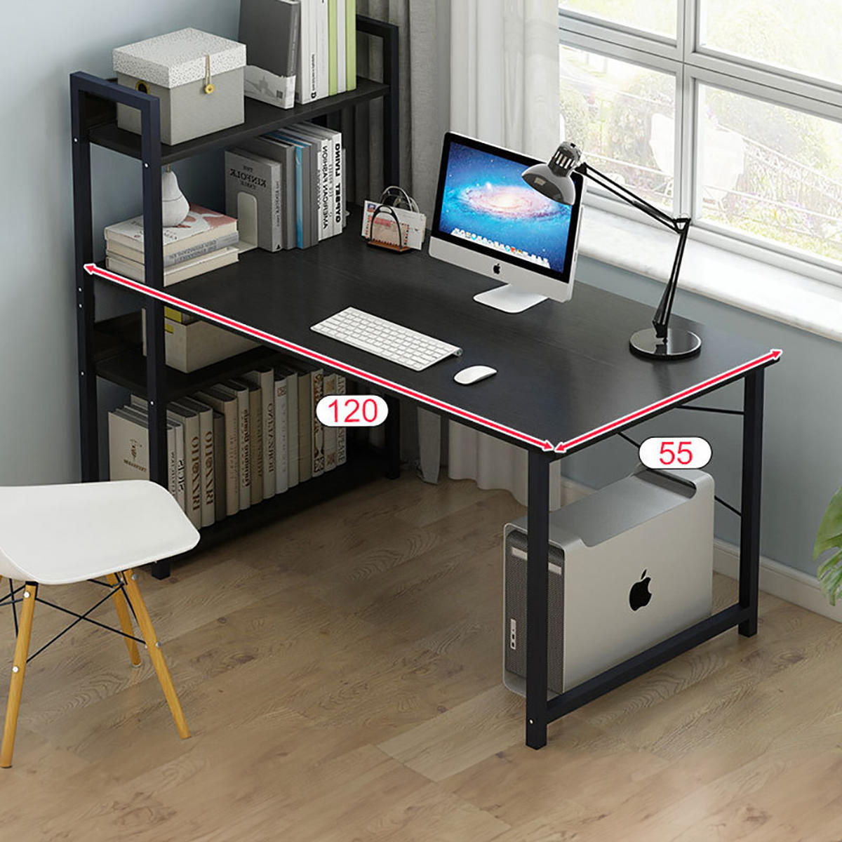 COMPUTERTISCH, schwarz, 120/55/70 cm - Schwarz, Holz (120/70/55cm) - MUVU