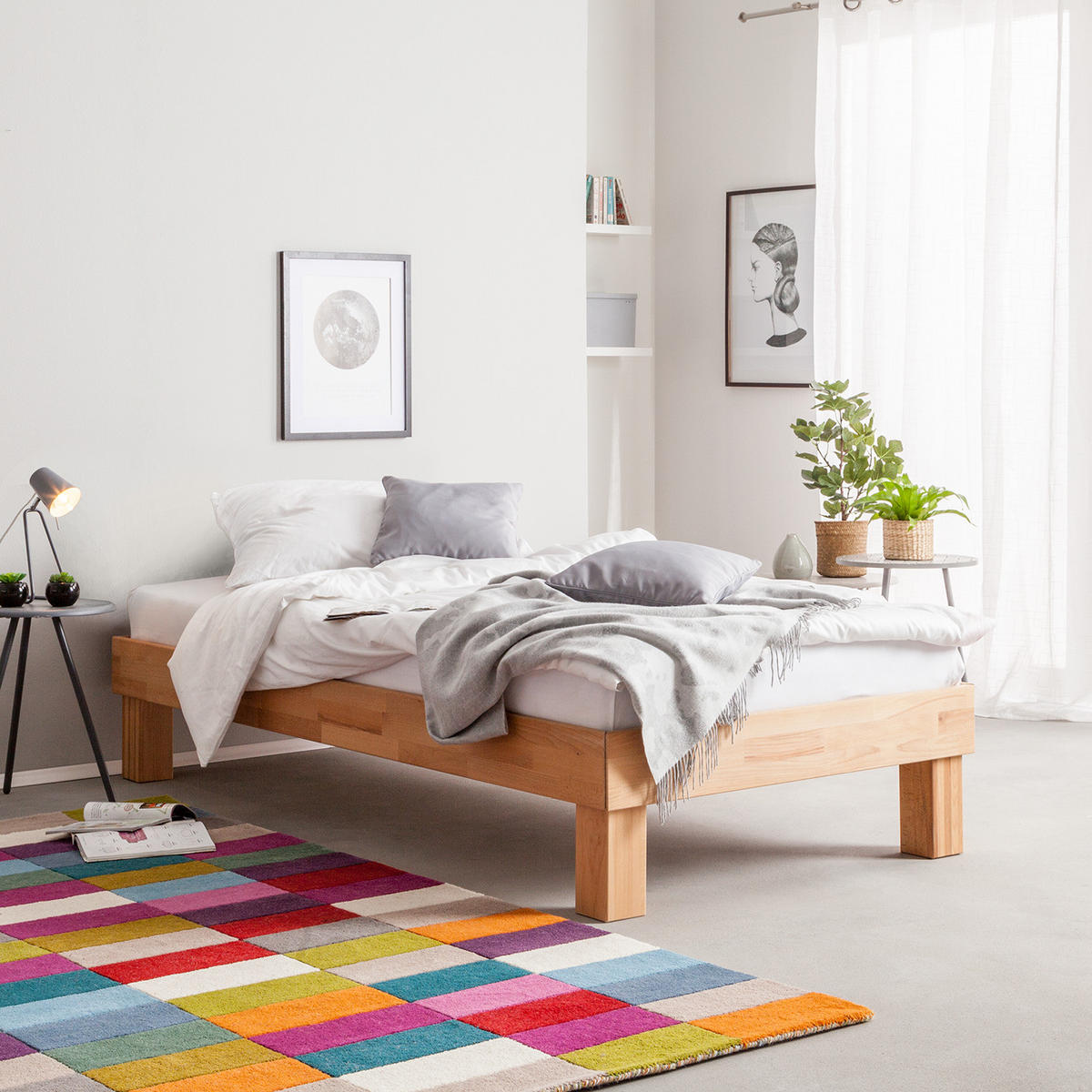 BETT - Massivholz - Kernbuche, Holz (90/200cm) - home24